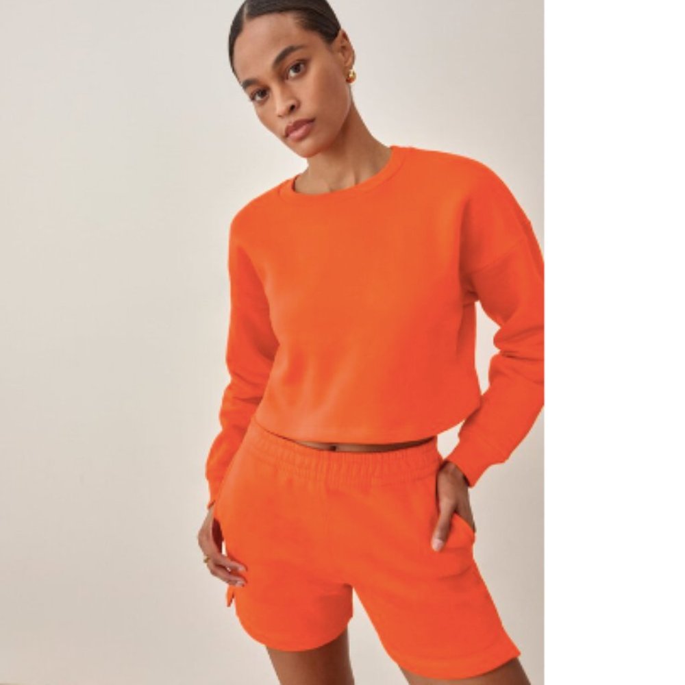 Reformation Orange Sweatshirt Cropped - Picture 2 of 10